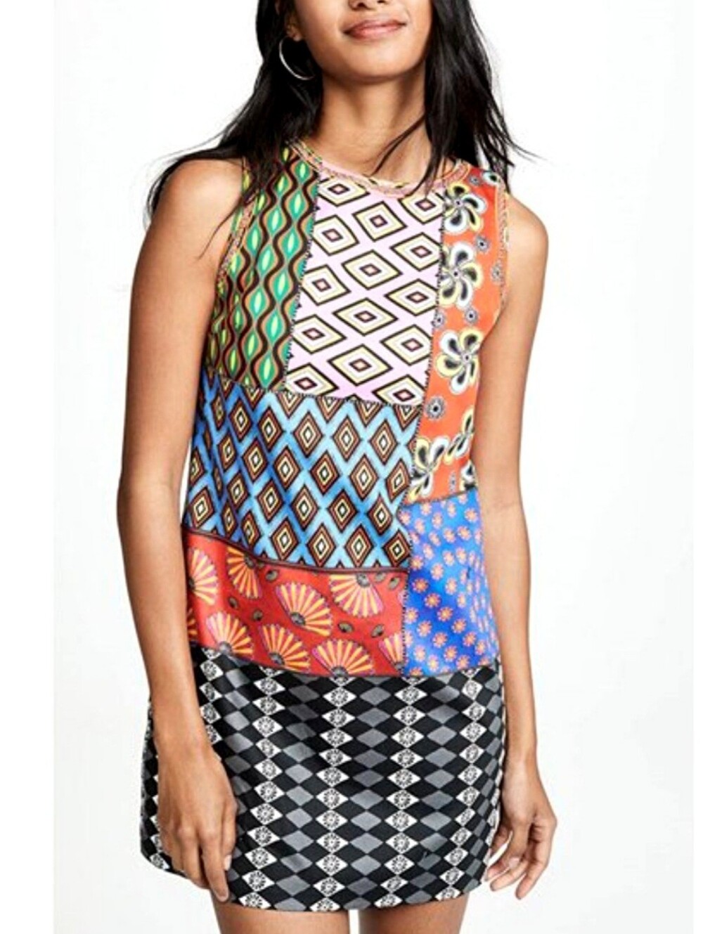 Alice + Olivia × Carla Kranendonk Clyde Patchwork Shift Dress